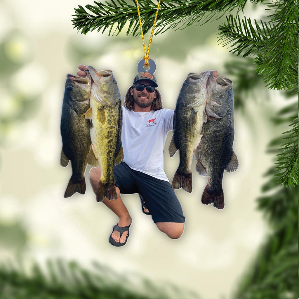 Custom Photo Ornament Gift For Fishing Lovers - Gift For Fisherman - Custom  Upload Photo Fisherman