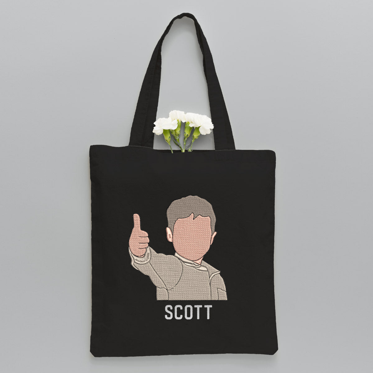 Custom 2D Photo - Personalized Kid Embroidered Tote Bag