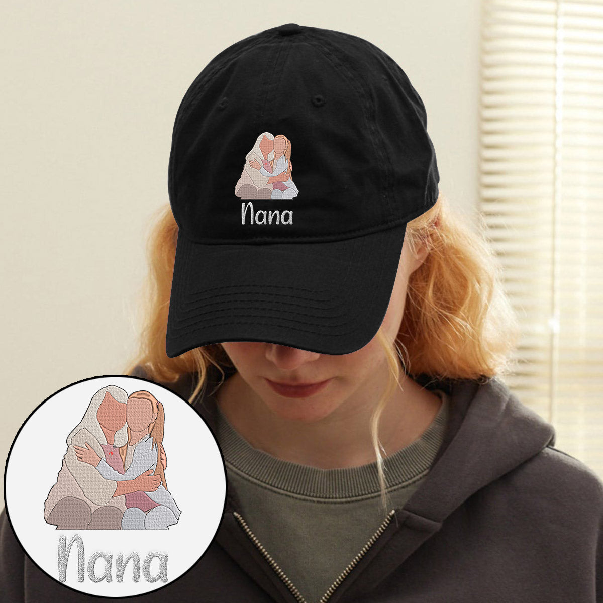 Custom 2D Photo - Personalized Grandma Embroidered Classic Cap