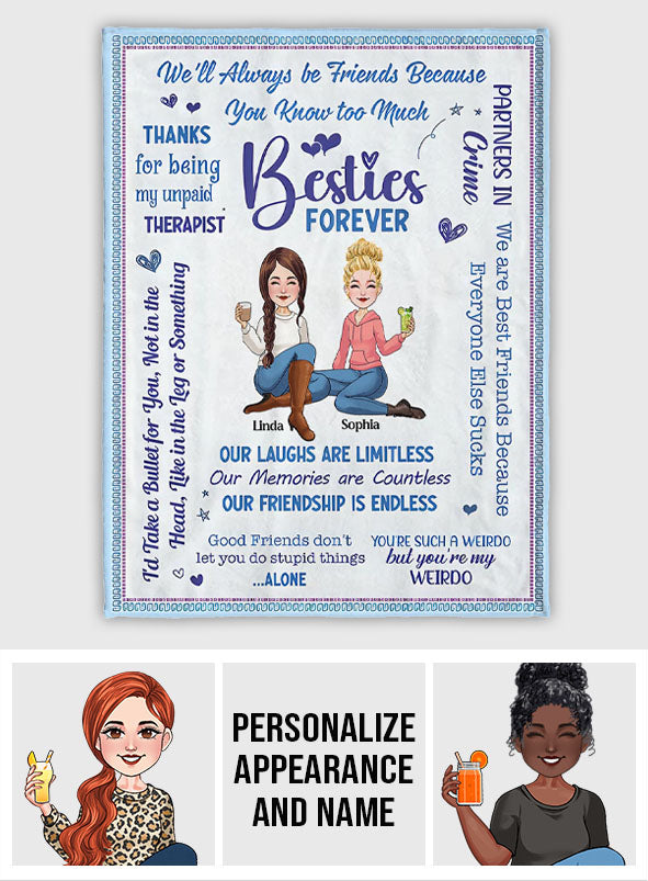 Besties Forever - Personalized Bestie Blanket