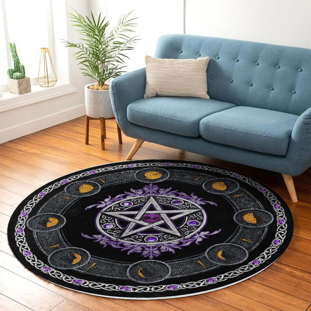 Witch Please Witch Wall Clock - Witch Round Rug