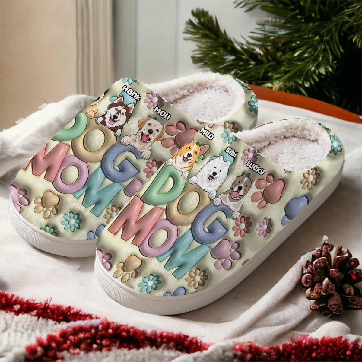 Dog Mom - Personalized Dog Slippers