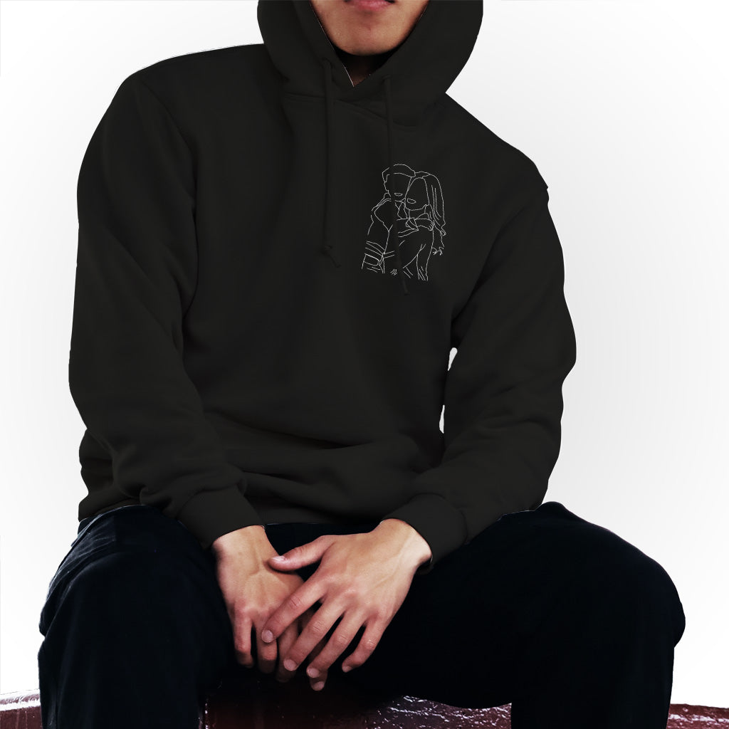 Custom Line Art - Personalized Mother Embroidered Hoodie