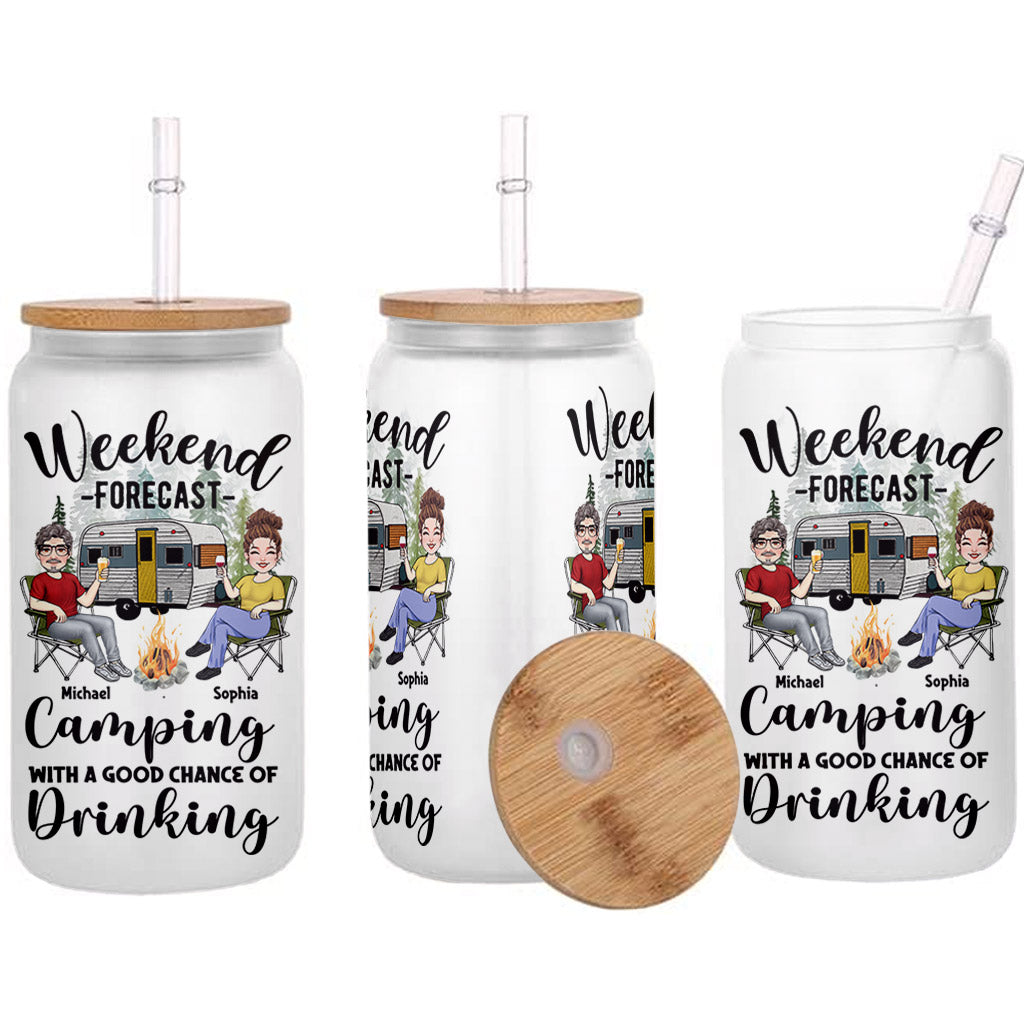 Weekend Forecast - Personalized Camping Can Glass