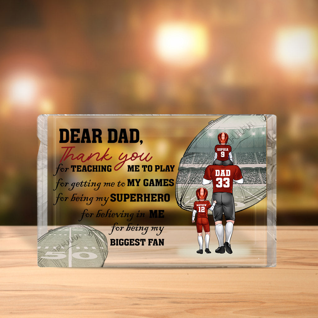 Thank You For Being My Biggest Fan - Football gift for dad, him, husband - Personalized Custom Shaped Acrylic Plaque