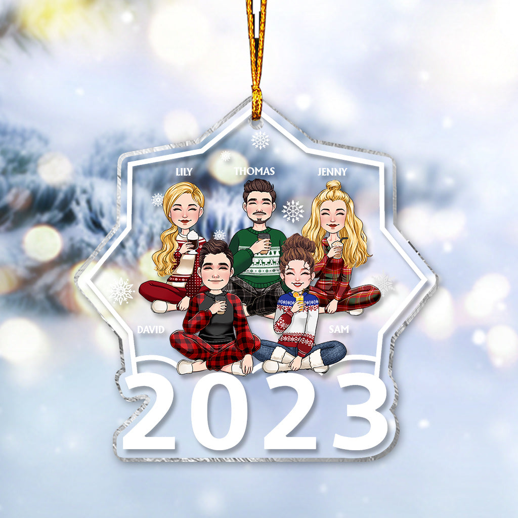 Merry Christmas - Personalized Family Transparent Ornament