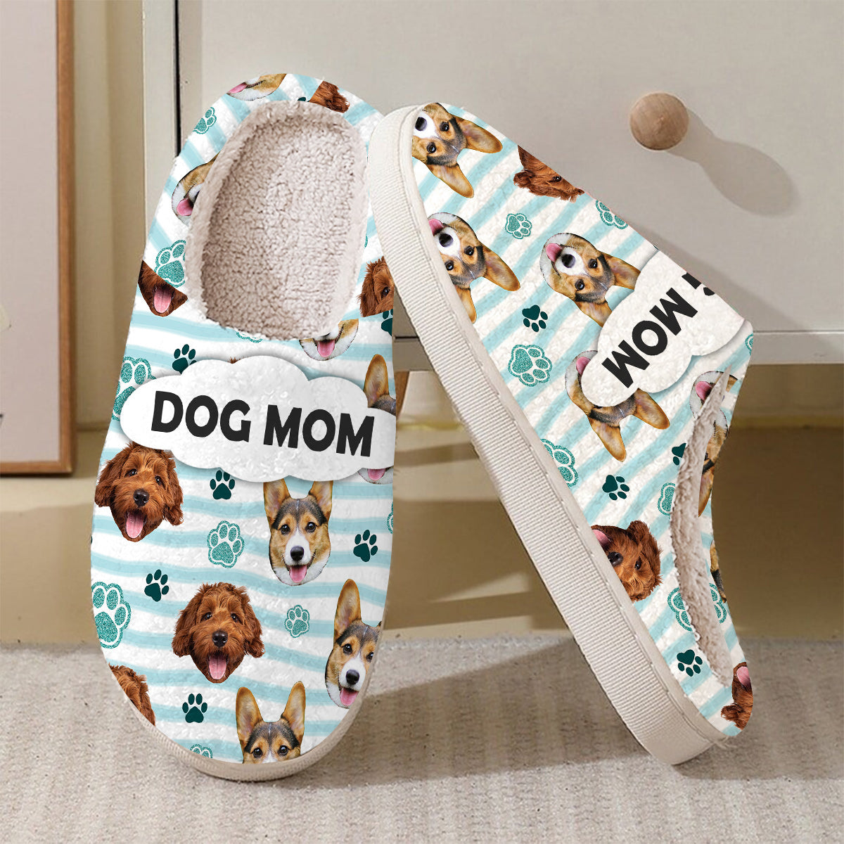 Dog Mom - Personalized Dog Slippers