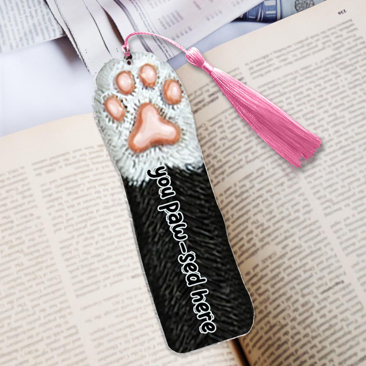 You Paw-sed Here - Personalized Book Bookmark (Printed On Both Sides)