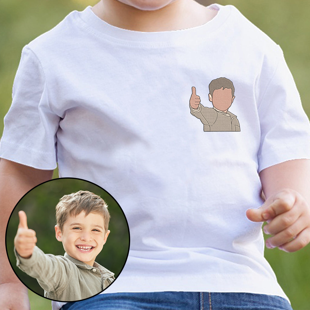 Custom 2D Photo - Personalized Kid Embroidered T-shirt