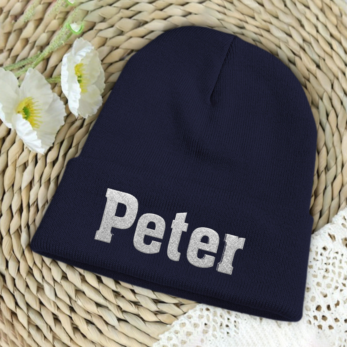 Custom Name - Personalized Son Embroidered Beanie