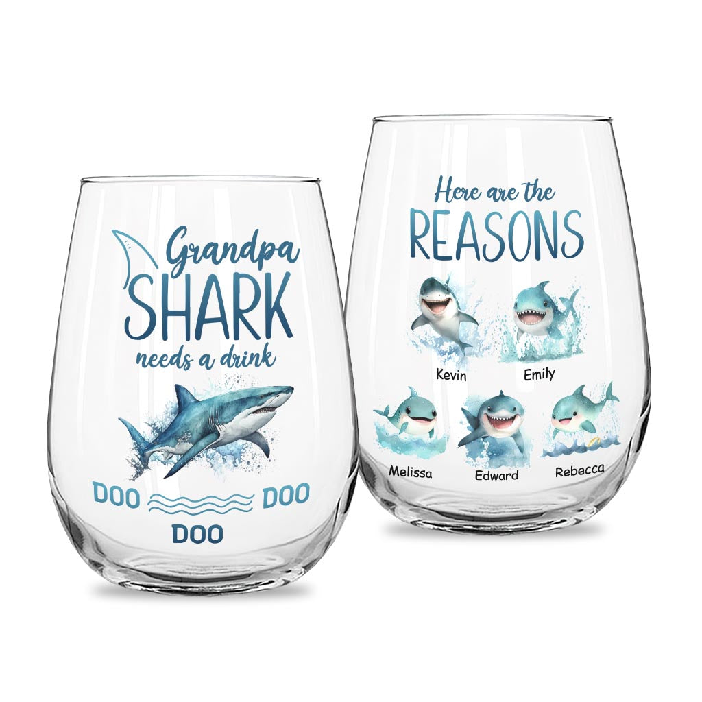 Mama Shark Needs A Drink Custom Photo Mug