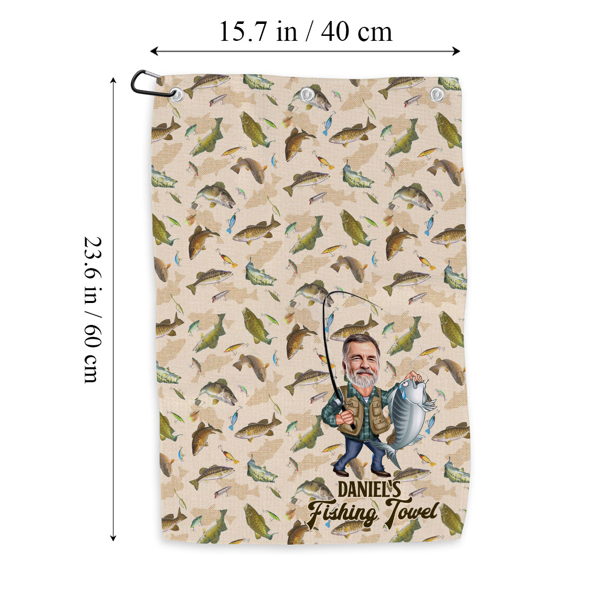 Photo Inserted Funny Fishing - Personalized Fishing Towel