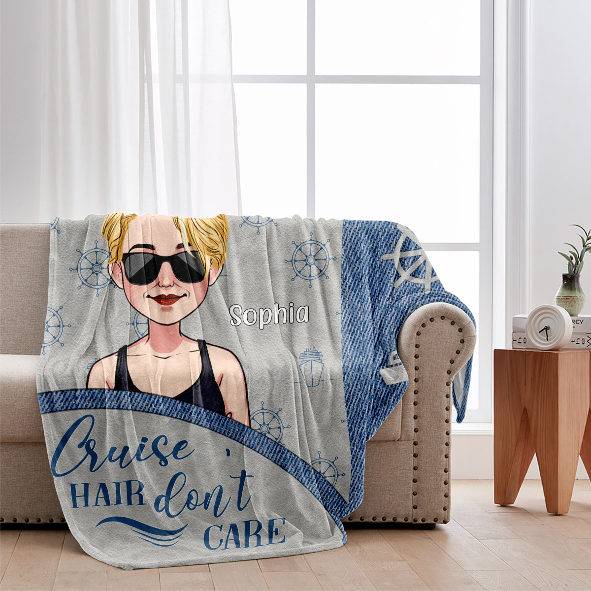 Cruise Hair Don't Care - Personalized Cruising Blanket