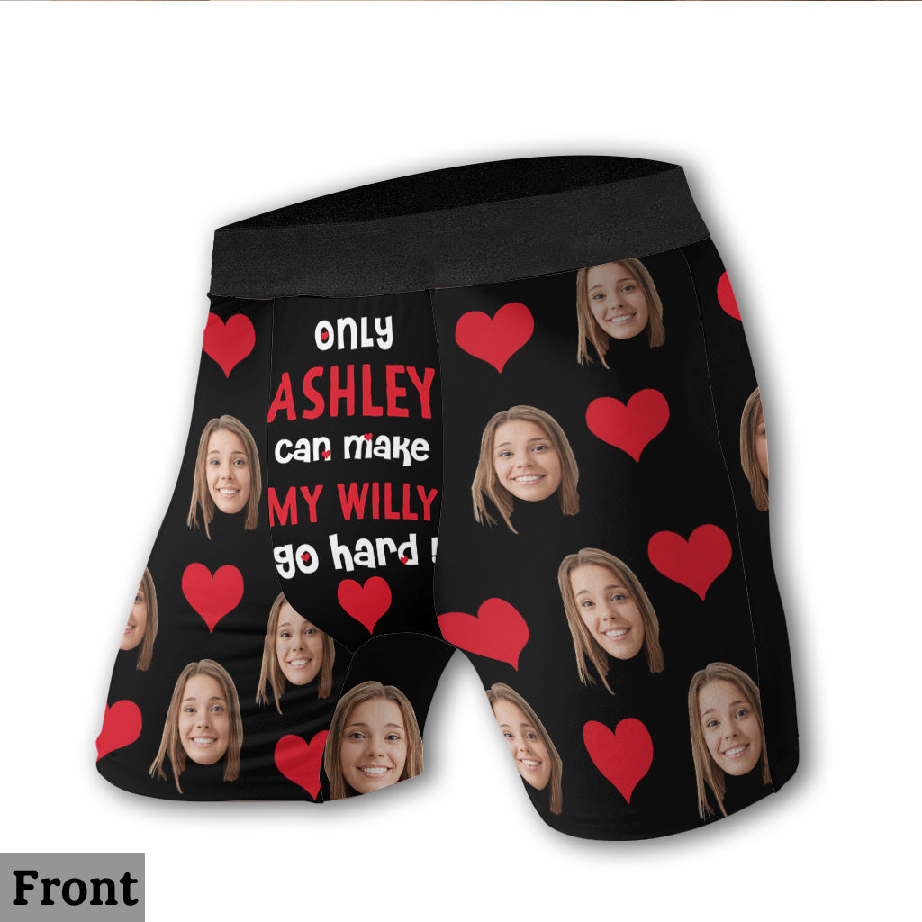 My Willy Go Hard - Personalized Couple Men Boxer Briefs