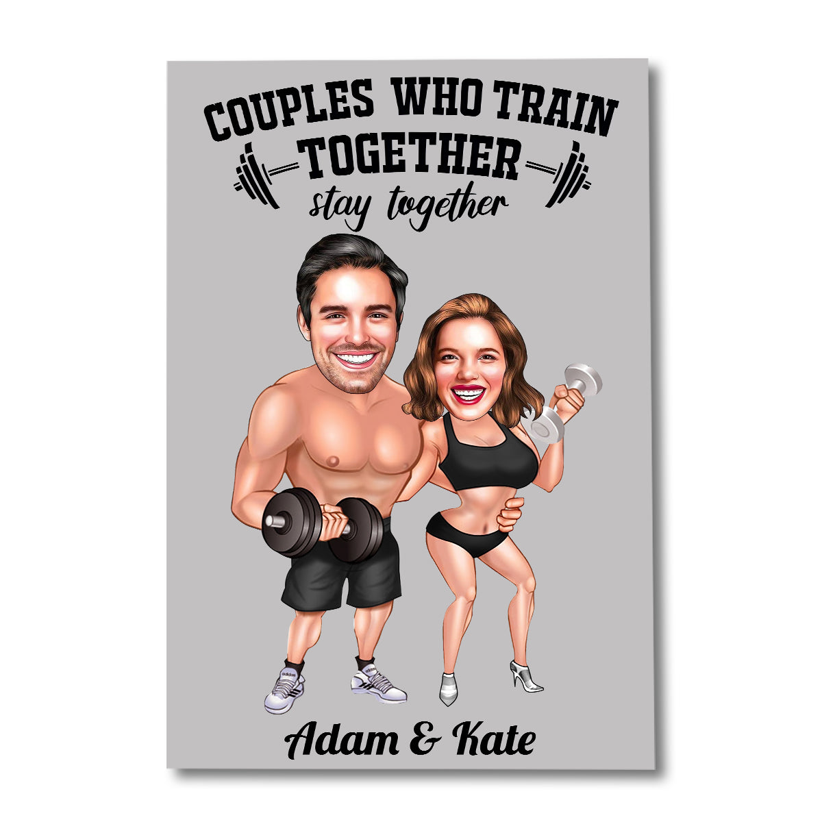 Couples Who Train Together - Personalized Fitness Canvas And Poster