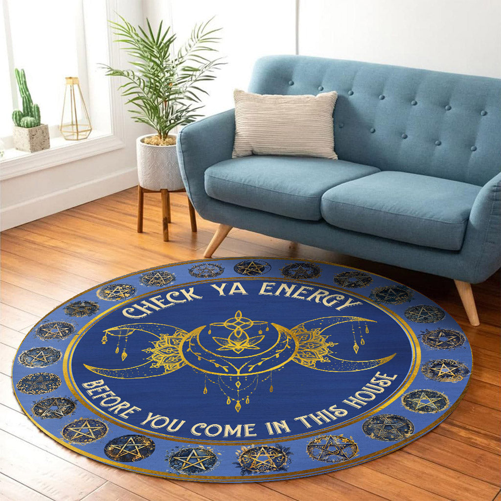 Check Your Energy - Witch Round Rug