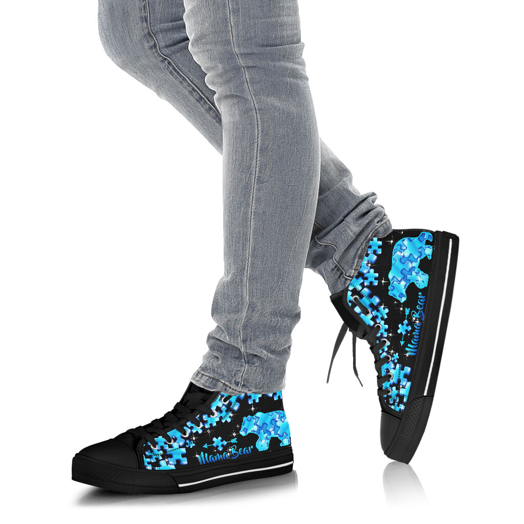 Autism Mom Mamabear Mother's Day Autism Awareness High Top Shoes 0622