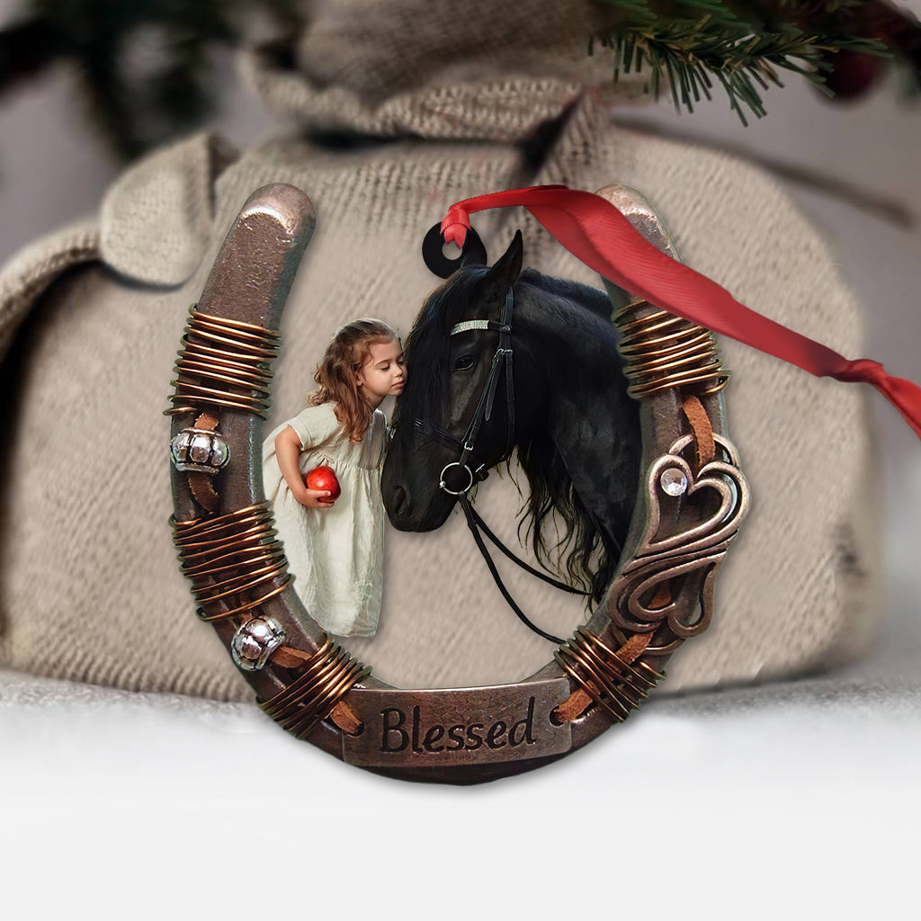 Horse And Girl - Personalized Horse Transparent Ornament
