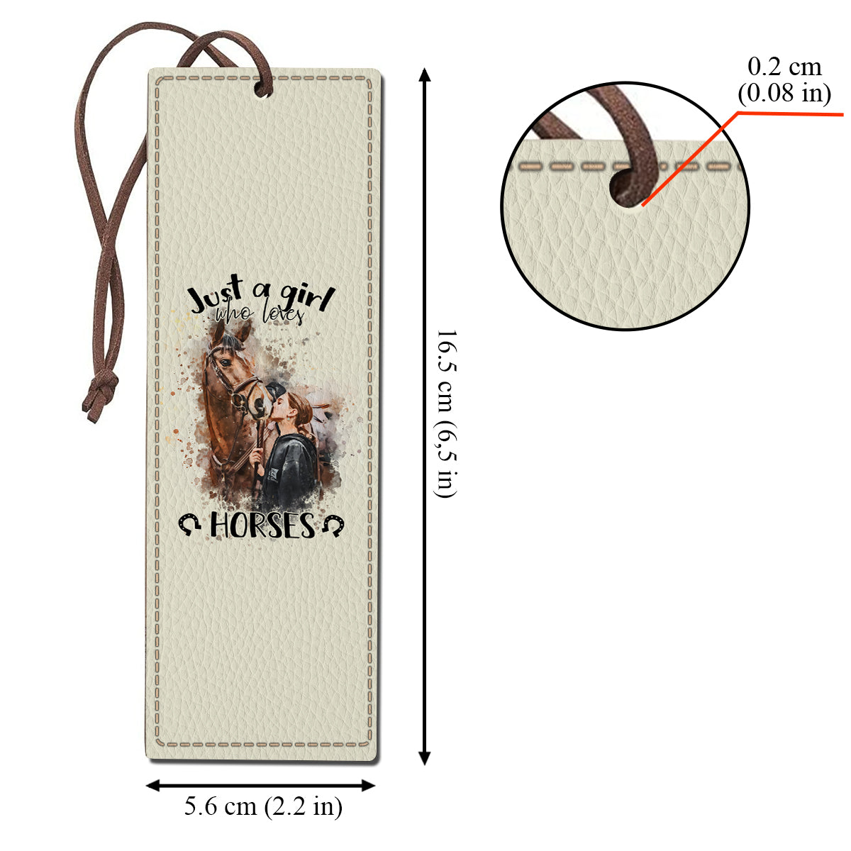 Just A Girl Who Loves Horses - Personalized Horse Leather Bookmark