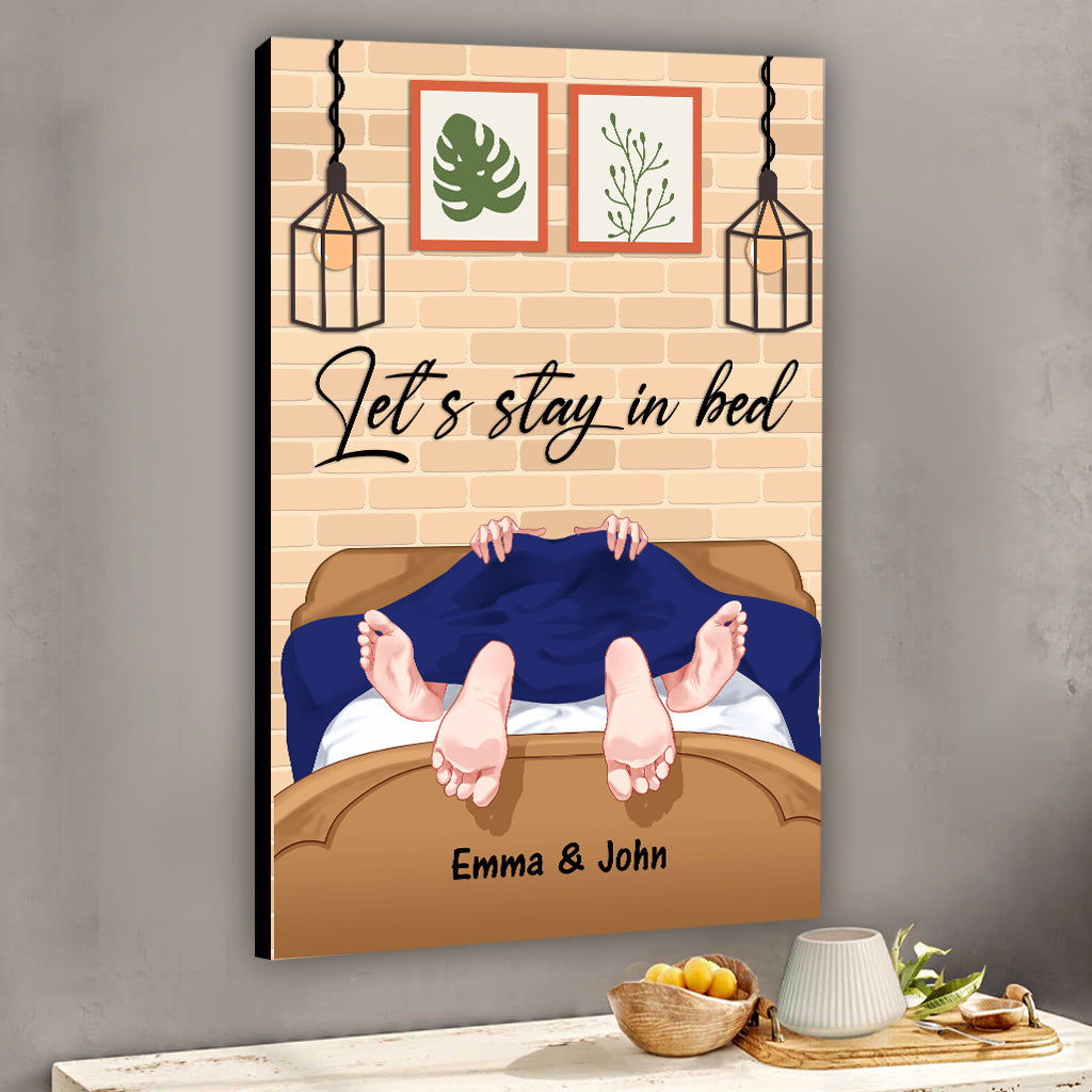 Let's Stay In Bed - Personalized Couple Canvas And Poster