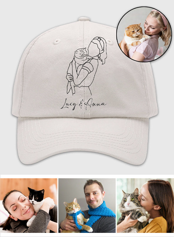 Custom Photo - Personalized Cat Embroidered Classic Cap