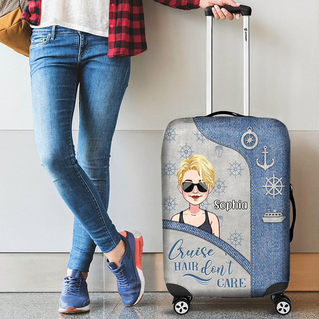 Cruise Hair Don't Care - Personalized Cruising Luggage Cover