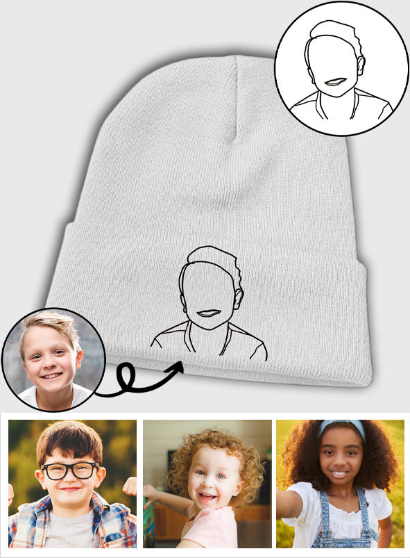 Custom Photo - Personalized Kid Embroidered Beanie