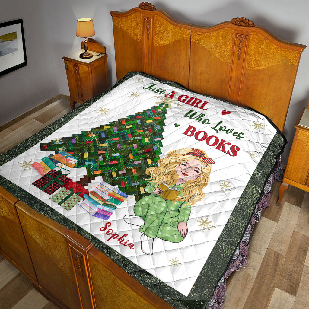 Just A Girl Who Loves Books - Personalized Book Quilt