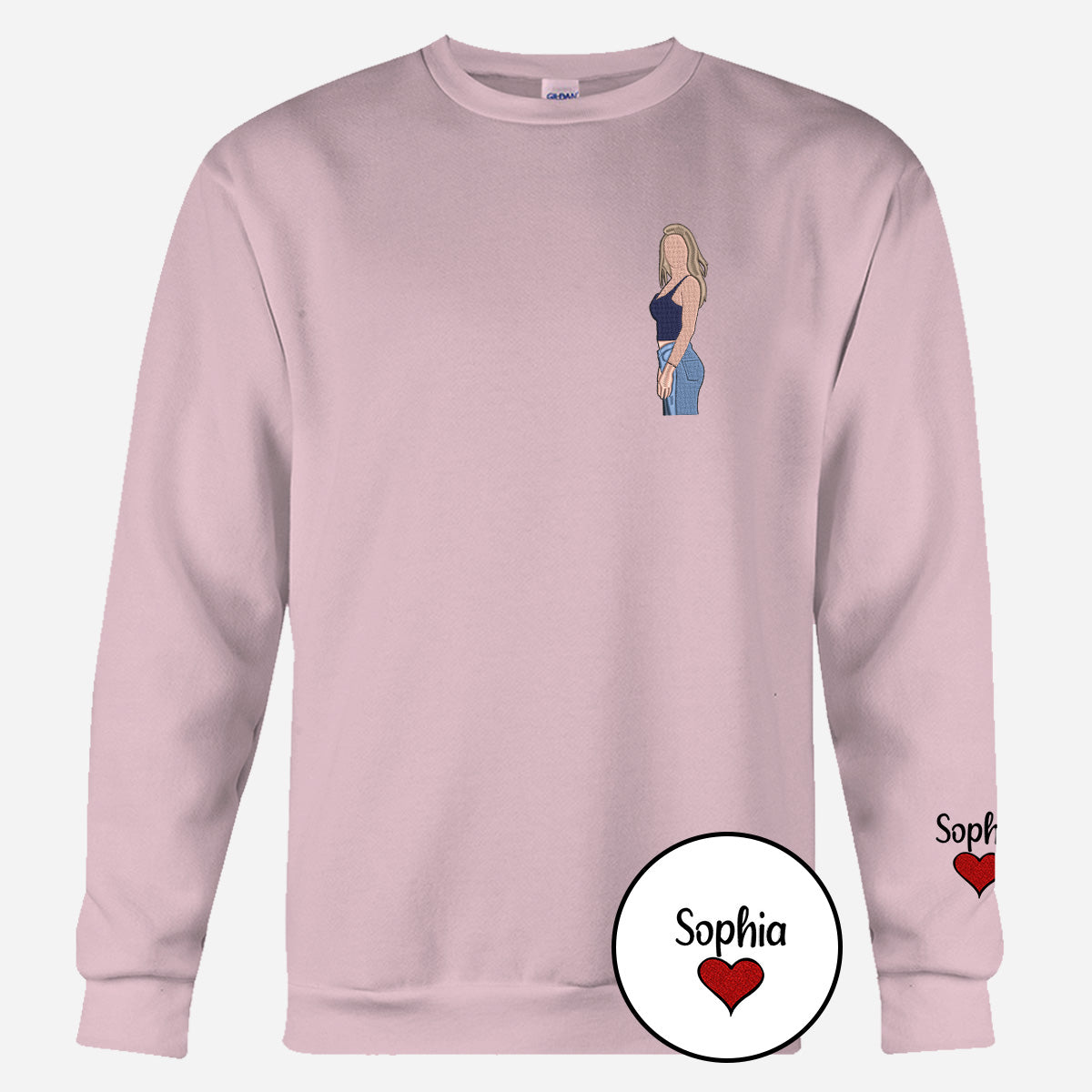 Custom 2D Photo - Personalized Daughter Embroidered Sweater