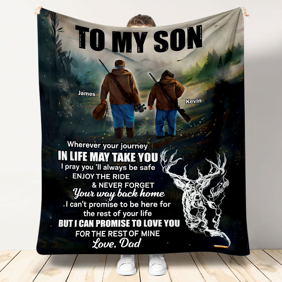 To My Son - Personalized Hunting Blanket