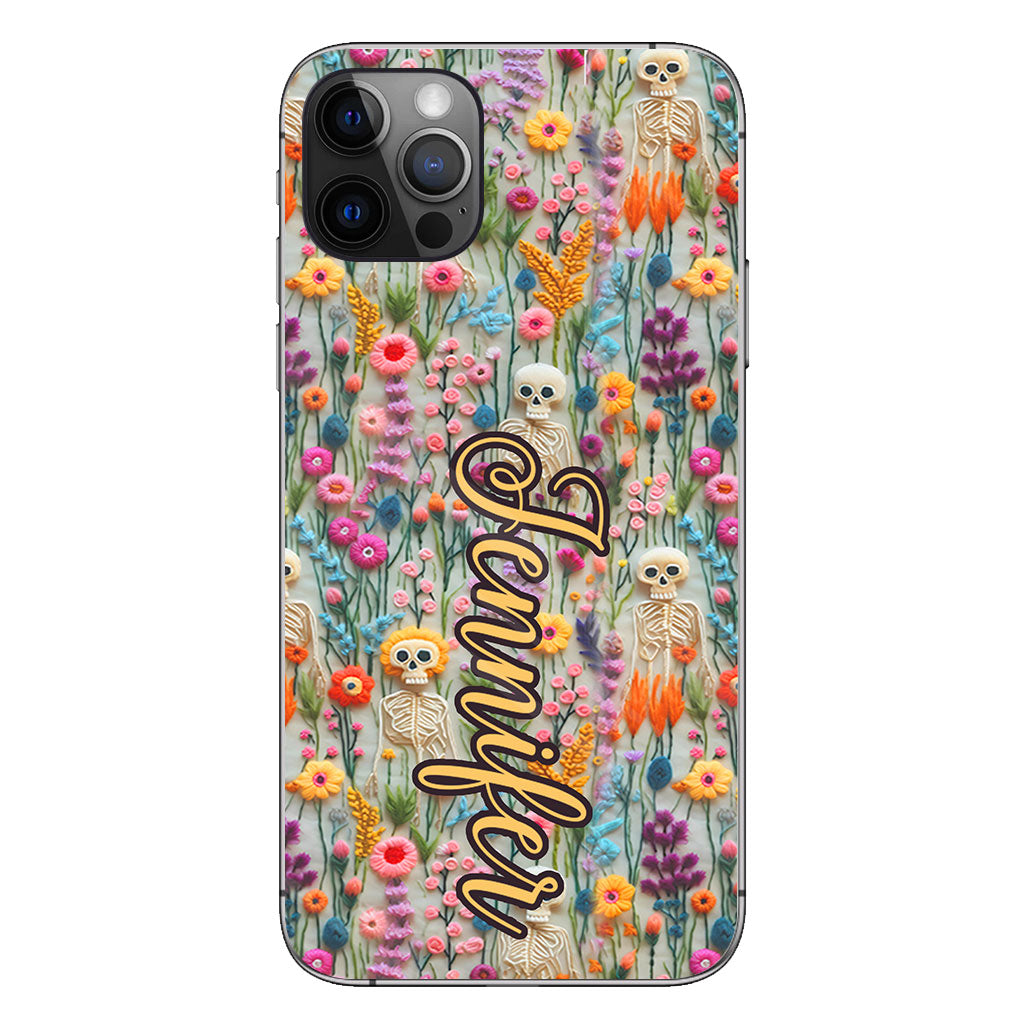 Floral Skeleton - Personalized Skull Phone Case