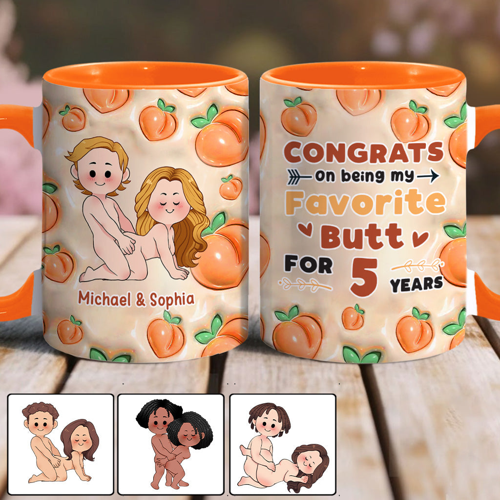 Congrats On Being My Favorite Butt - gift for husband, wife, boyfriend, girlfriend - Personalized Accent Mug