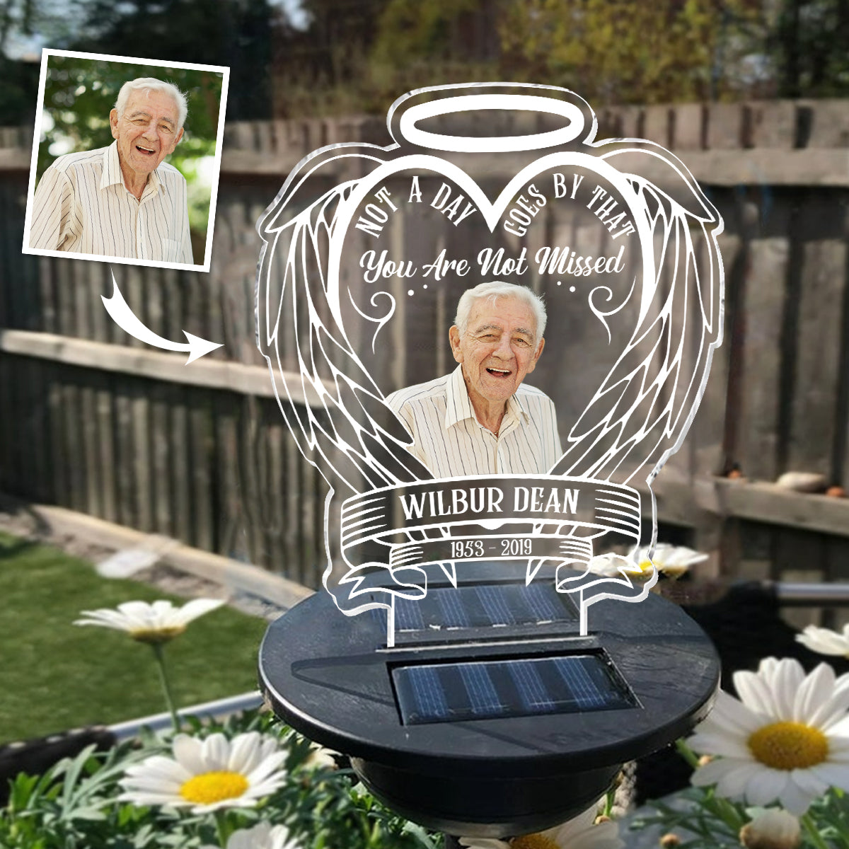 Not A Day Goes By That You Are Not Missed - Memorial gift for loss of  - Personalized Garden Solar Light