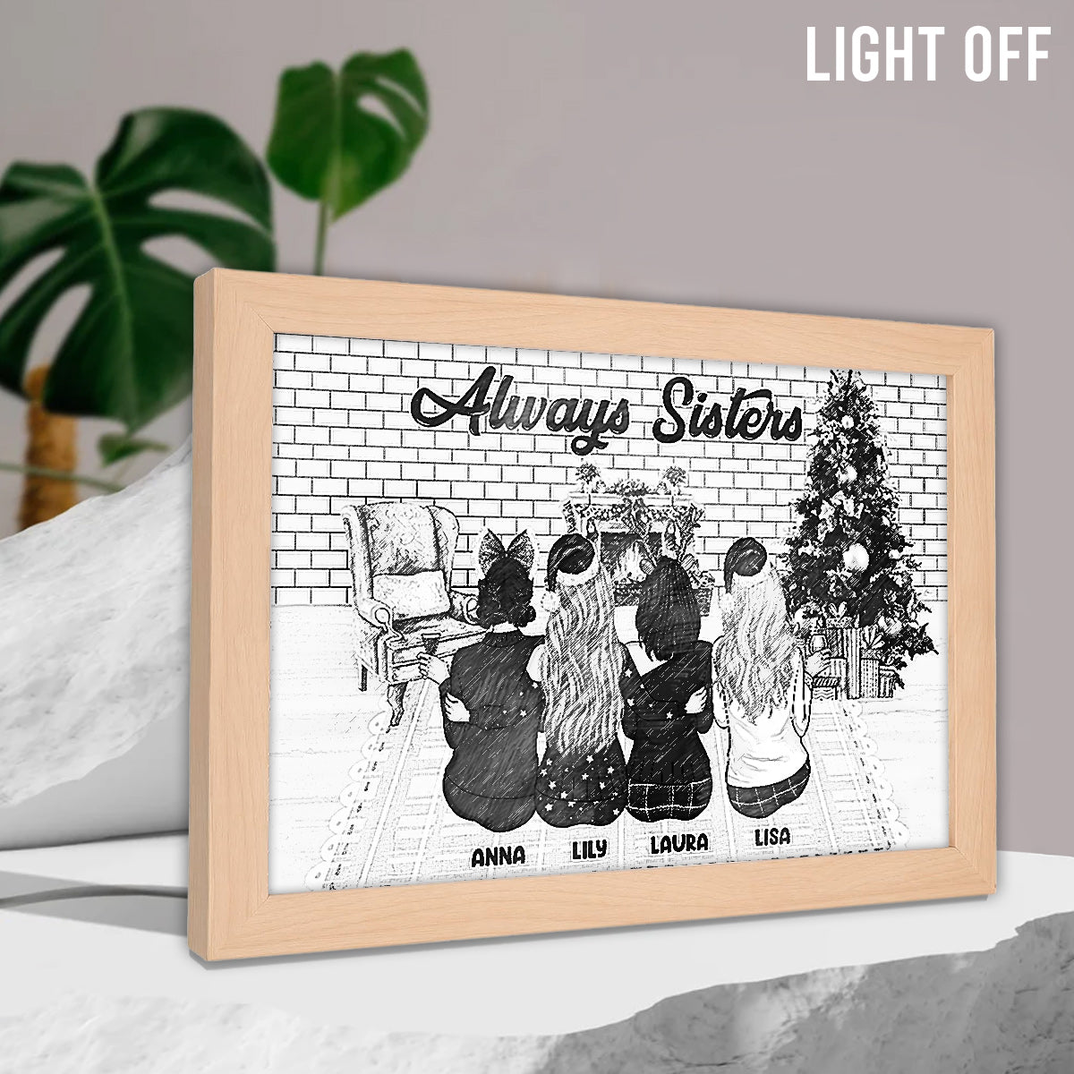 Always Sister - Personalized Family Light Photo Frame