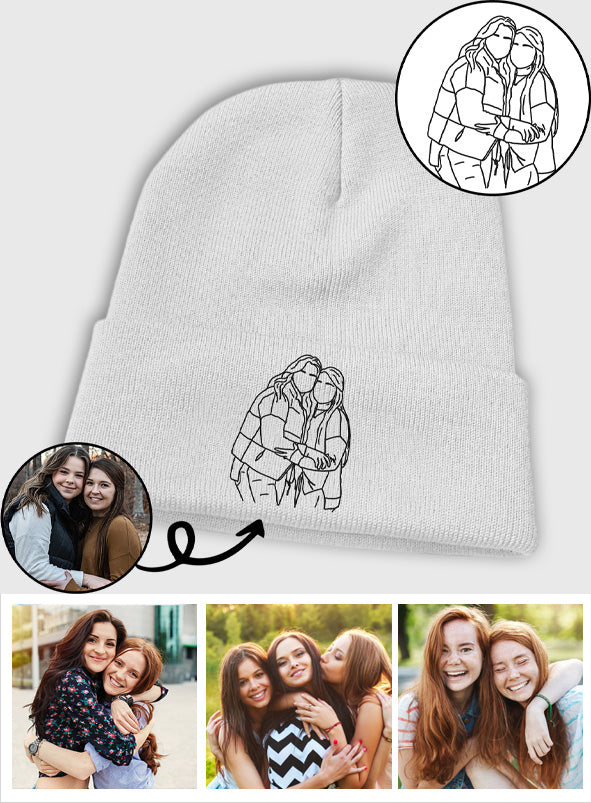 Custom Photo - Personalized Bestie Embroidered Beanie