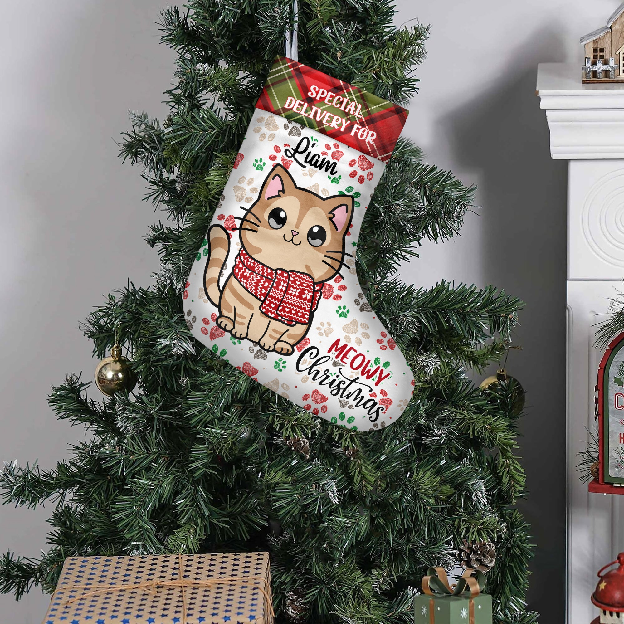 Meowy Christmas - Personalized Cat Christmas Stockings