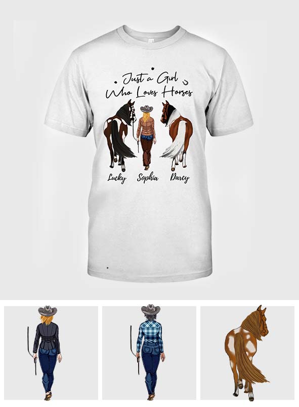 Just A Girl Who Loves Horses - Personalized Horse T-shirt & Hoodie