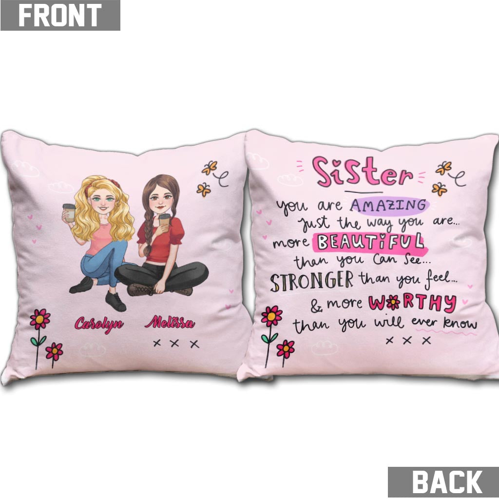 You Are Amazing - Personalized Sister Throw Pillow