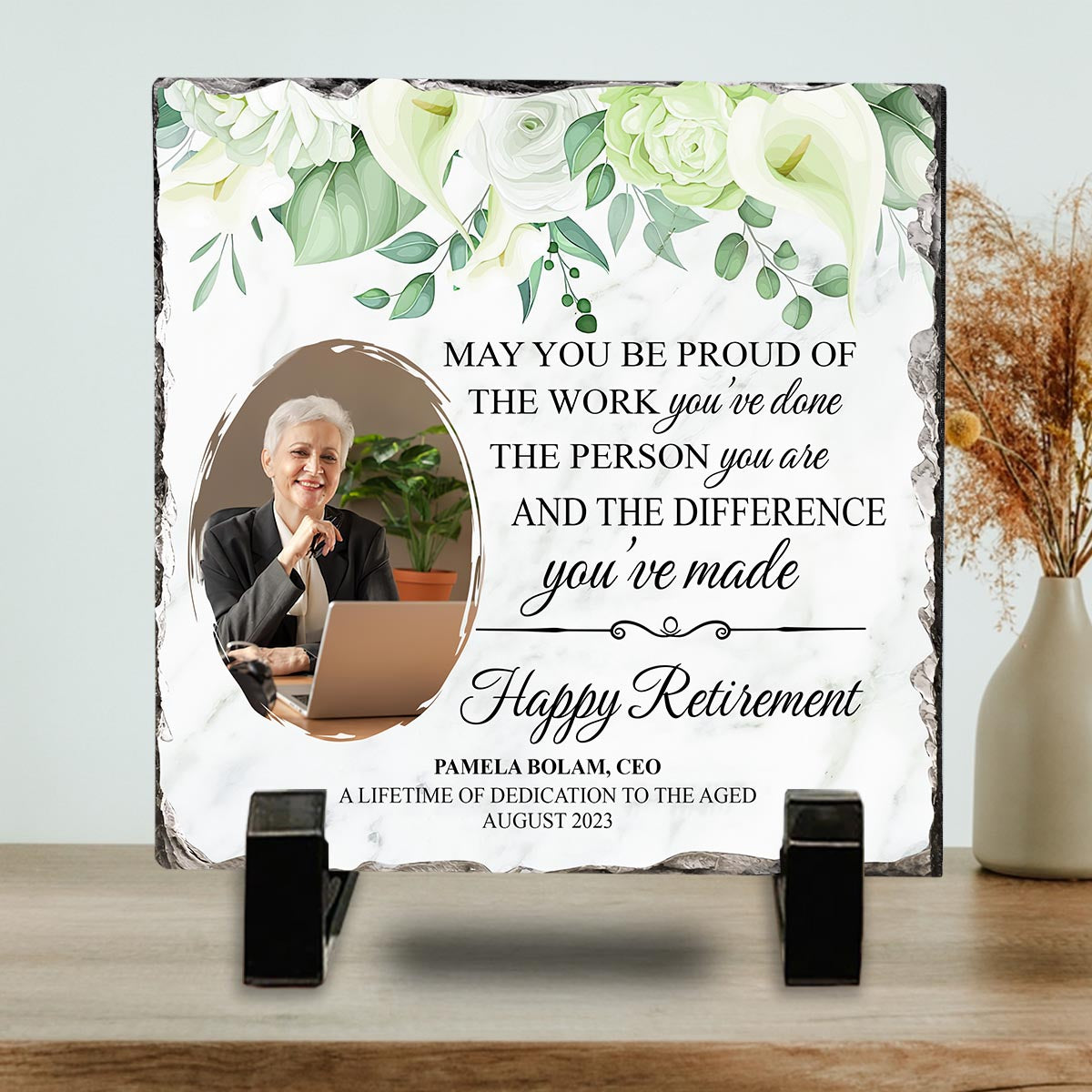 May You Be Proud - Personalized Retired Square Shaped Stone