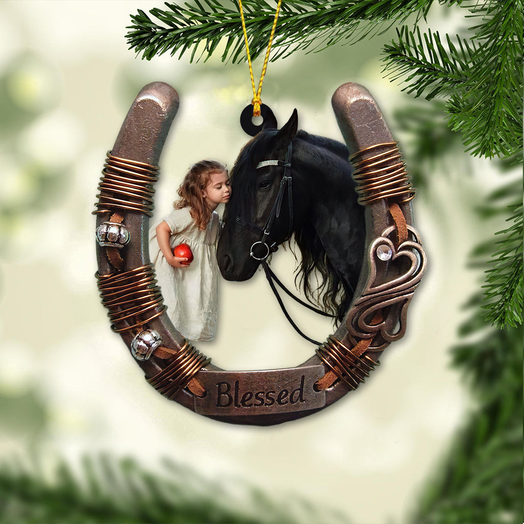 Horse And Girl - Personalized Horse Transparent Ornament