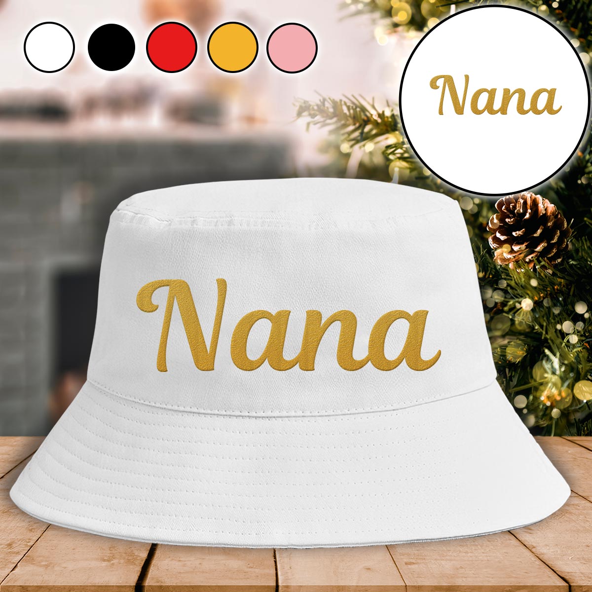 Custom Name - Personalized Grandma Embroidered Bucket Hat