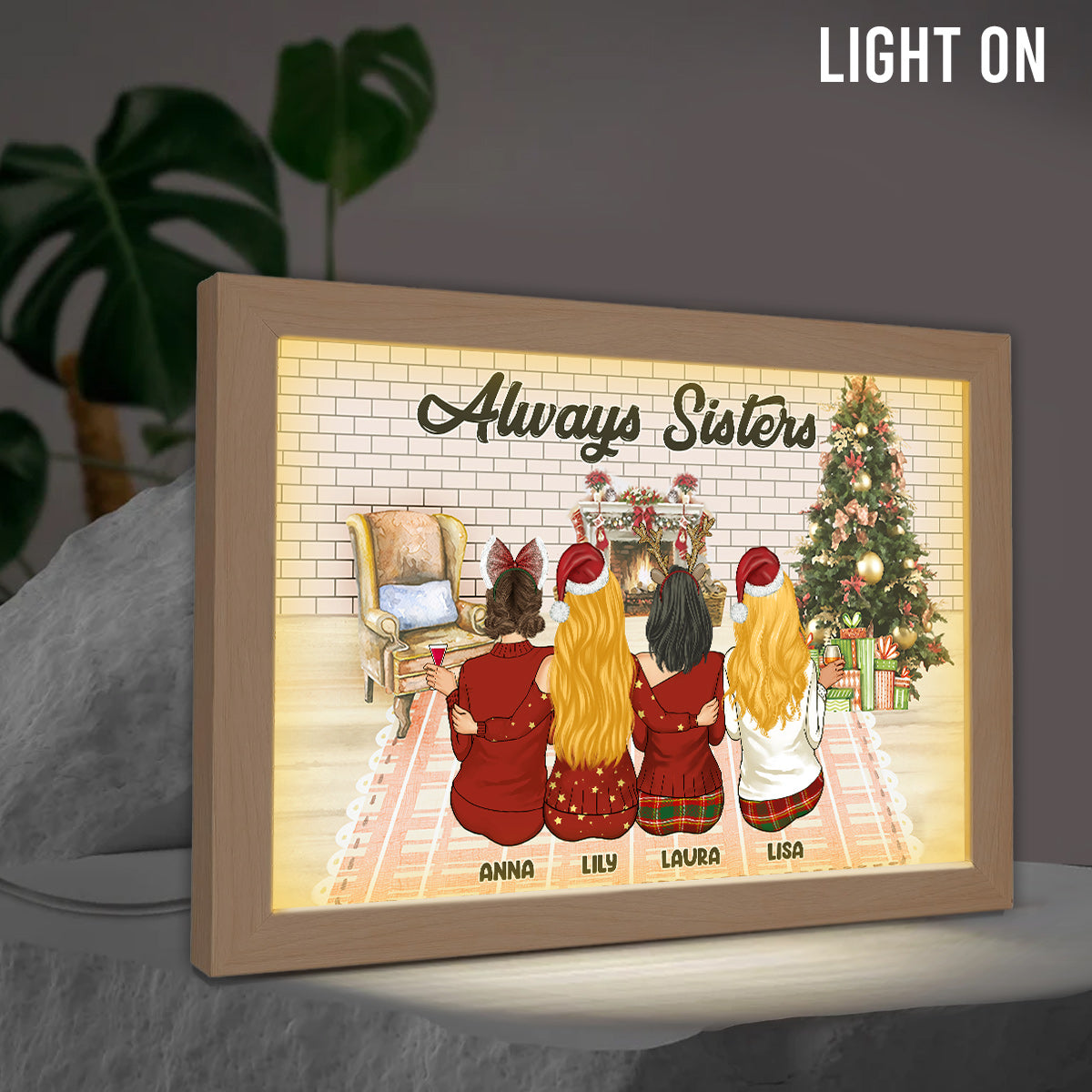 Always Sister - Personalized Family Light Photo Frame