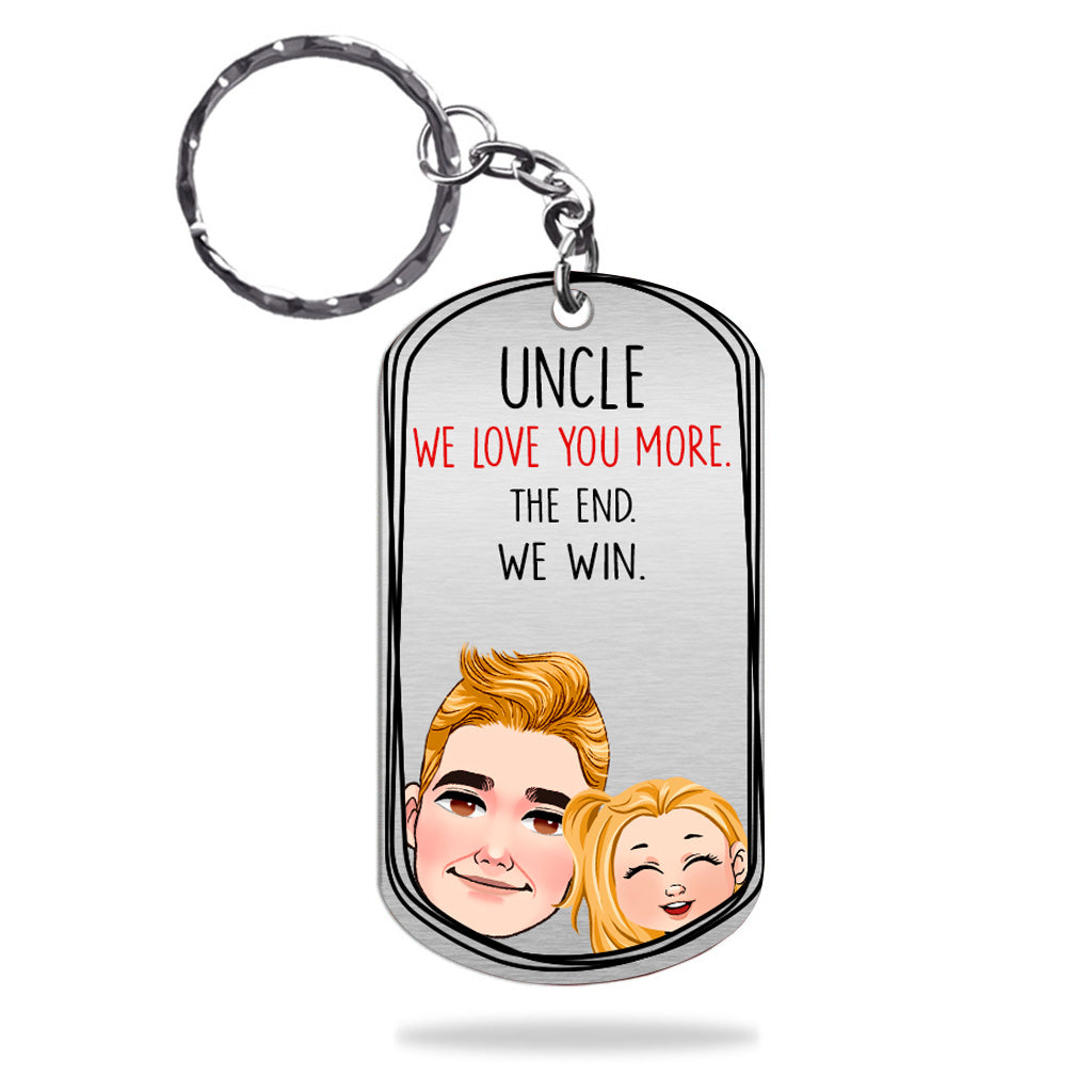 Discover Dad I Love You More - Gift for dad, grandma, grandpa, mom, uncle, aunt - Personalized Stainless Steel Keychain