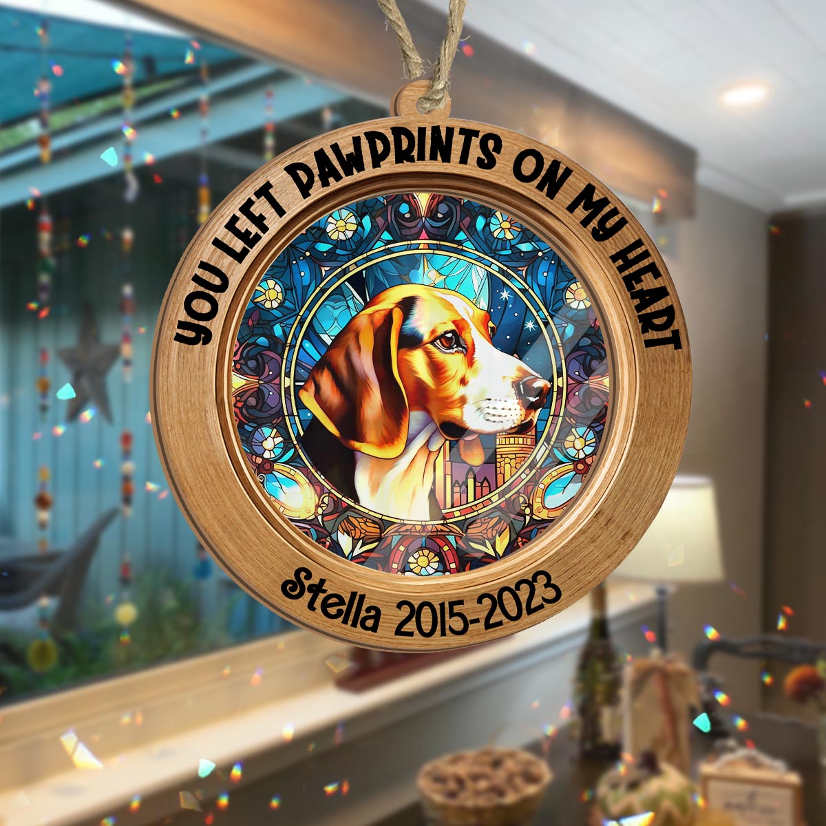 You Were My Favorite Hello And My Hardest Goodbye - Personalized Dog Suncatcher