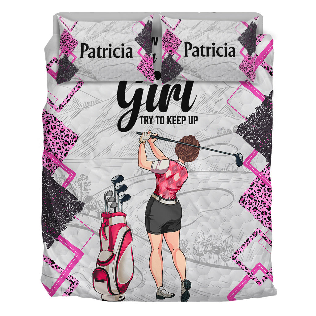 Golf Instruction - Golf gift for her, girlfriend, wife, daughter - Personalized Bedding Set