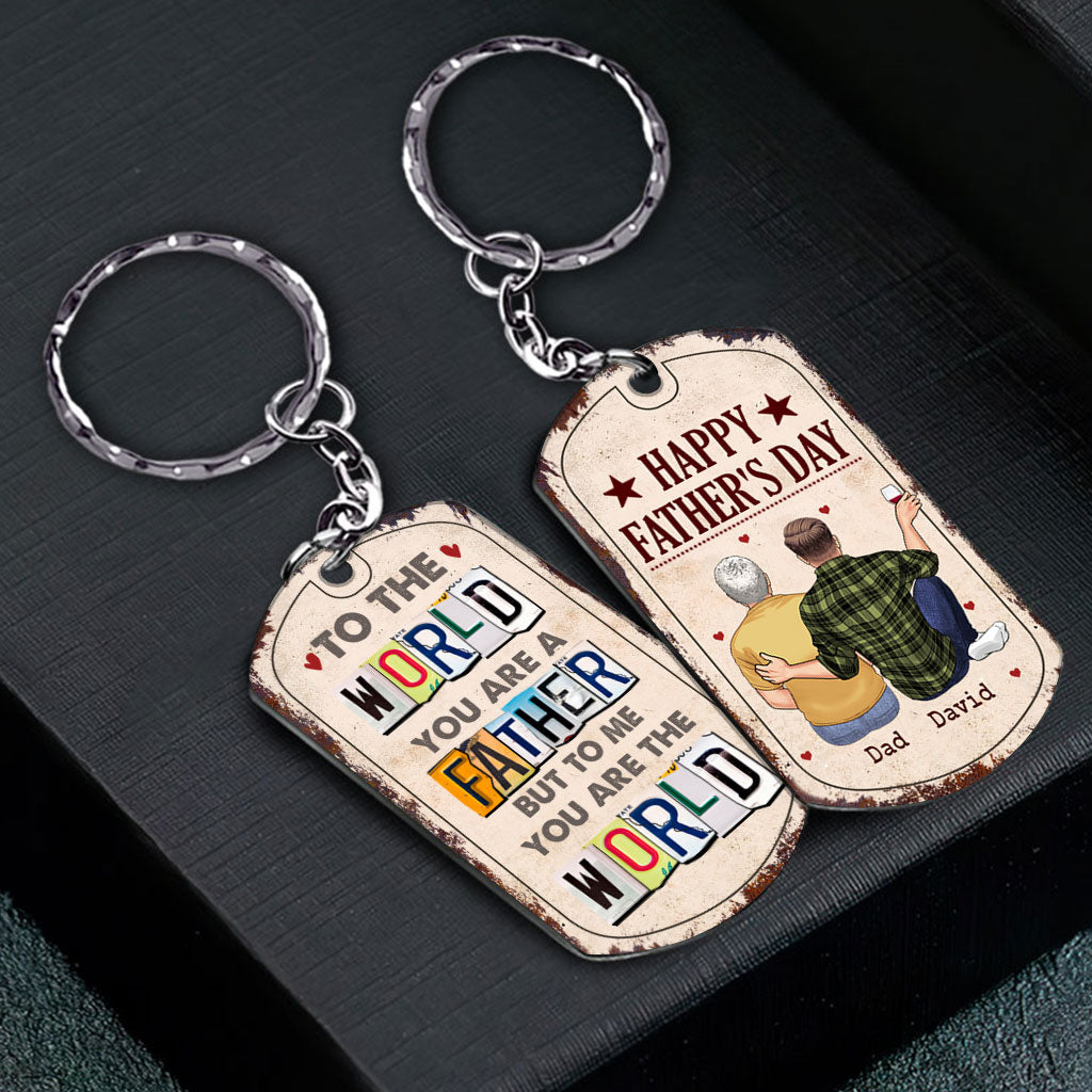 Discover To Me You Are The World - Gift for dad, mom - Personalized Stainless Steel Keychain