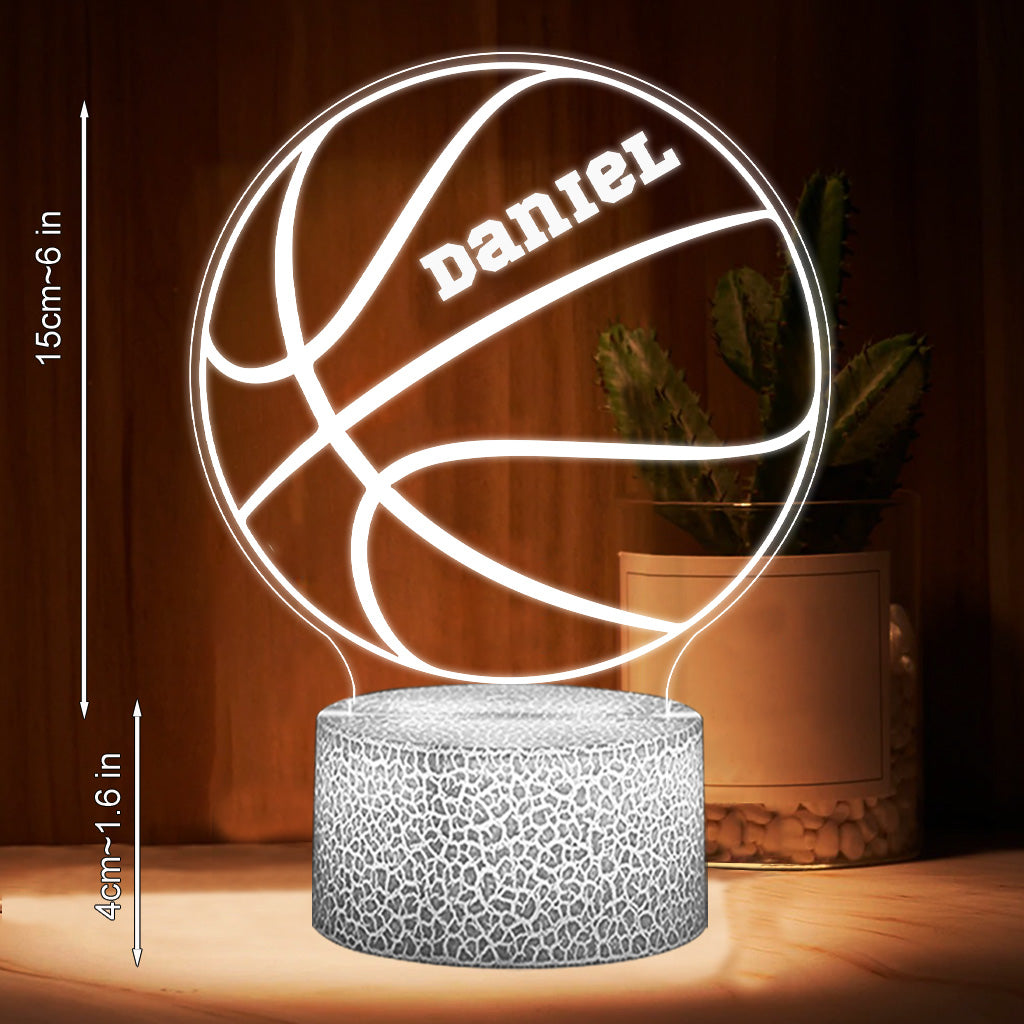 Love Basketball - Personalized Basketball Shaped Plaque Light Base