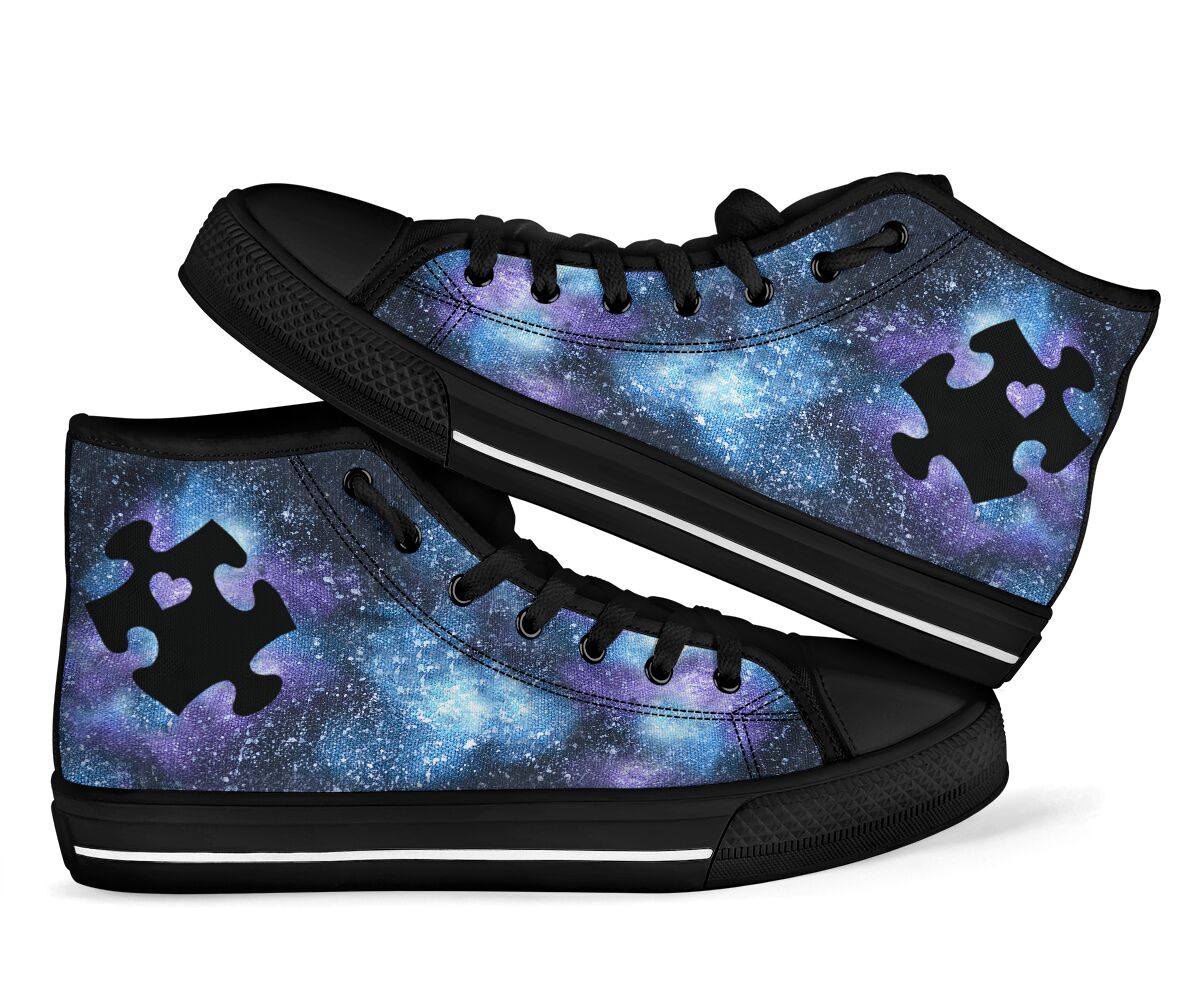 Autism Puzzle Galaxy High Top Shoes 0622