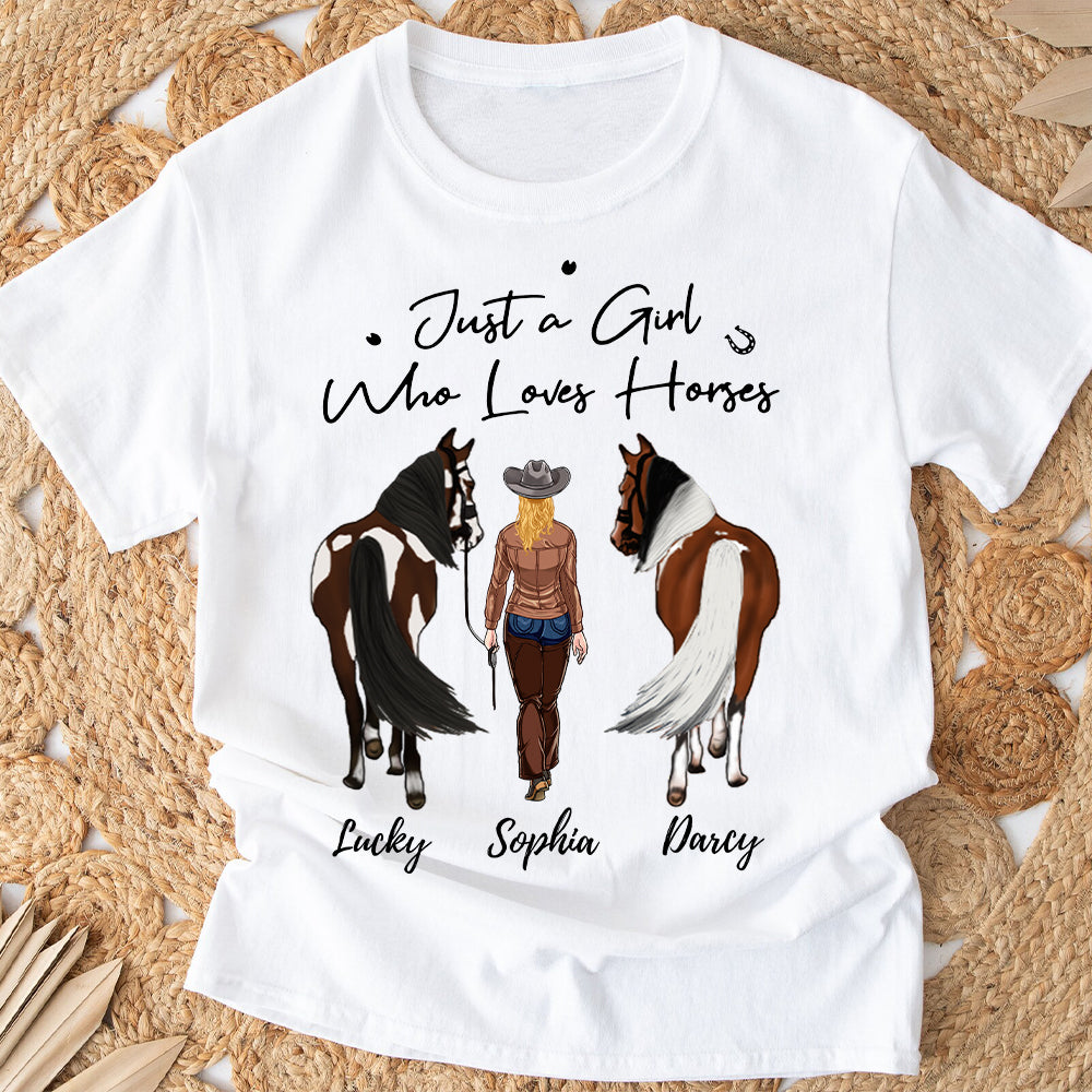 Just A Girl Who Loves Horses - Personalized Horse T-shirt & Hoodie