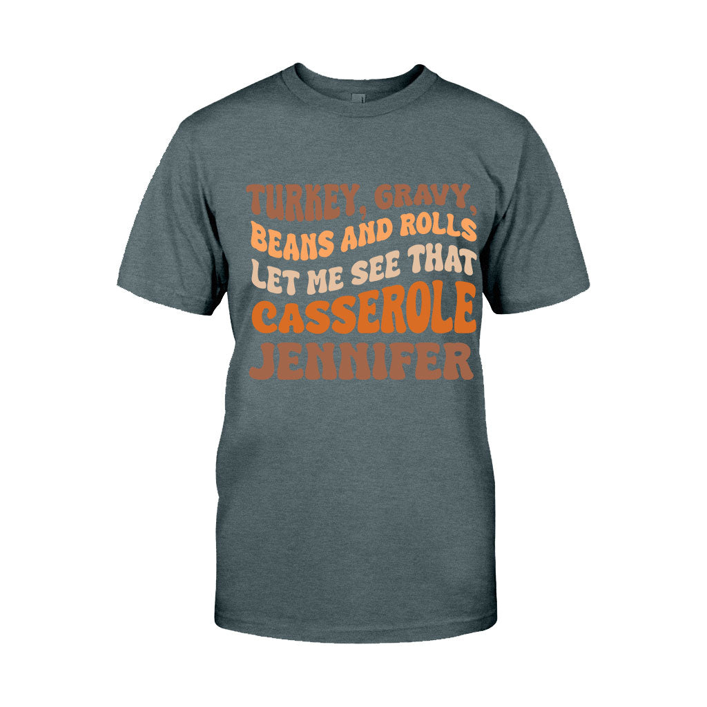 Let Me See That Casserole - Personalized Thanksgiving T-shirt And Hoodie